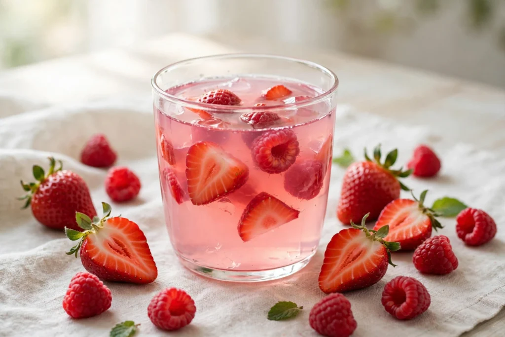 pink gelatin weight loss recipe with berries